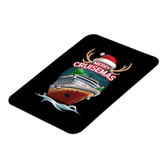 Merry Cruisemas Cruise Ship Family Christmas Funny Magnet (Left Side)