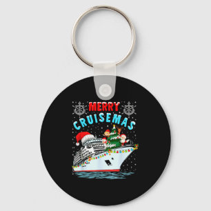 Merry Cruisemas Cruise Ship Family Christmas Keychain