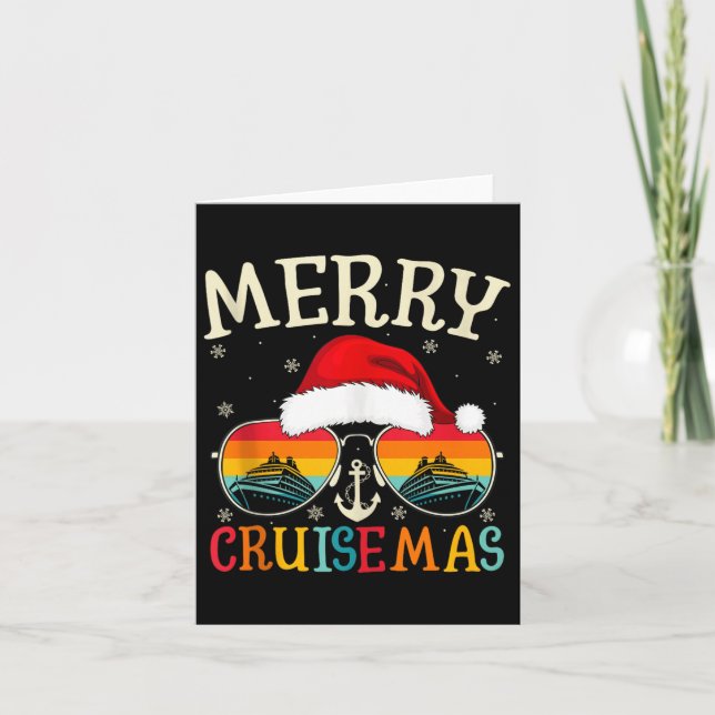 Merry Cruisemas Cruise Ship Vacation Cruising Chri Card (Front)