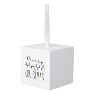 Merry Cruisemas Family Christmas Cruise Trip  Cube Ornament