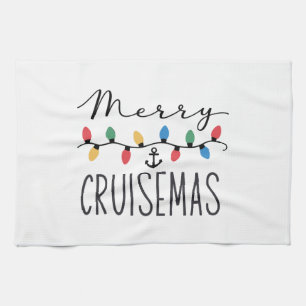 Merry Cruisemas Family Christmas Cruise Trip Kitchen Towel