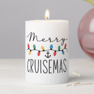 Merry Cruisemas Family Christmas Cruise Trip Pillar Candle