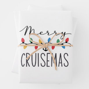 Merry Cruisemas Family Christmas Cruise Trip Wrapping Paper Sheets