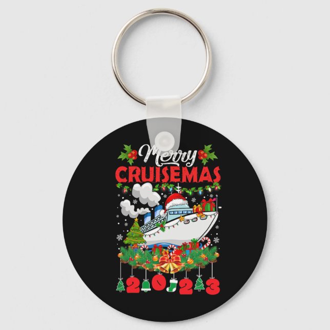 Merry Cruisemas Family Cruise Christmas 2023 Fun B Keychain (Front)