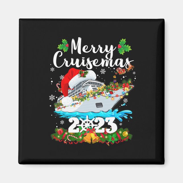 Merry Cruisemas Family Cruise Christmas 2023 Fun B Magnet (Front)