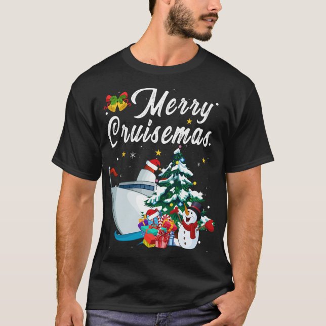 Merry Cruisemas Family Cruise Christmas Funny Boat T-Shirt (Front)