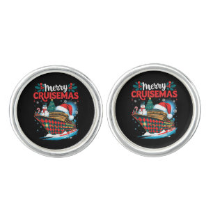 Merry Cruisemas Funny Family Christmas Cufflinks