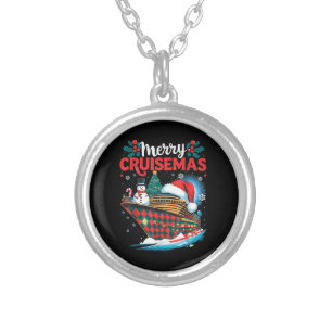 Merry Cruisemas Funny Family Christmas Silver Plated Necklace