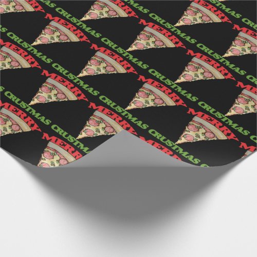Merry Crustmas Christmas pizza Wrapping Paper