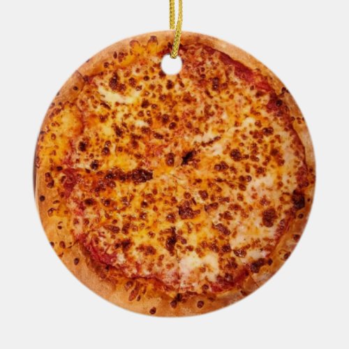 Merry Crustmas Deep Dish Cheese Pepperoni Pizza Ceramic Ornament