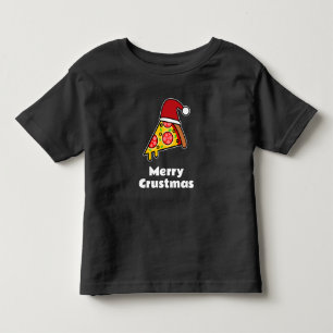 Merry Crustmas FUNNY PIZZA SLICE SANTA Toddler T-shirt