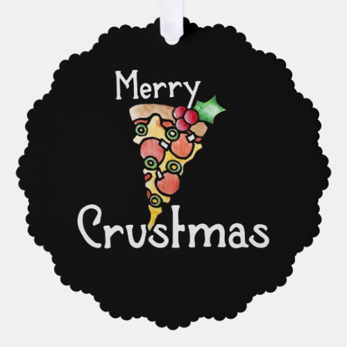 Merry Crustmas Pizza Christmas Ornament Card