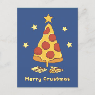Merry Crustmas - Pizza Christmas  Postcard
