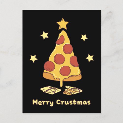 Merry Crustmas _ Pizza Christmas  Postcard