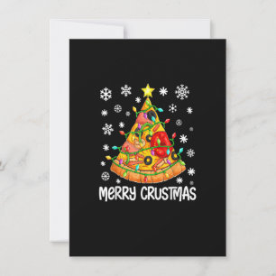 Merry Crustmas Pizza Christmas Tree Pizza Lover Xm Invitation