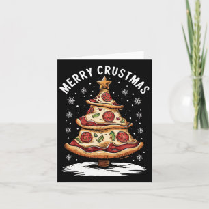 Merry Crustmas Pizza Christmas Tree Xmas Funny Piz Card