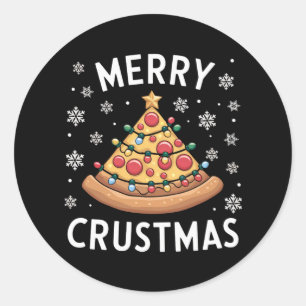 Merry Crustmas Pizza Christmas Tree Xmas Gifts Classic Round Sticker