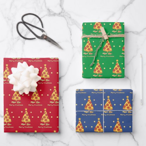 Merry Crustmas _ Pizza Christmas Wrapping Paper Sheets