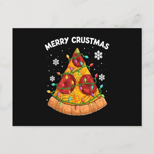 Merry Crustmas Pizza Shirt For Men Christmas Tree Postcard