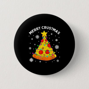 Merry Crustmas Zza Christmas Tree Xmas Kids Men Button