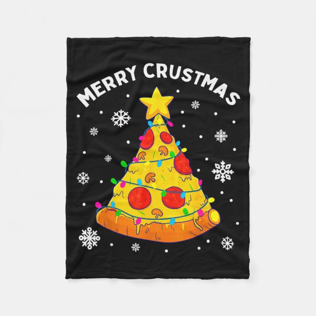 Merry Crustmas Zza Christmas Tree Xmas Kids Men  Fleece Blanket (Front)