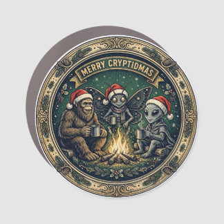 Merry Cryptidmas Badge Car Magnet