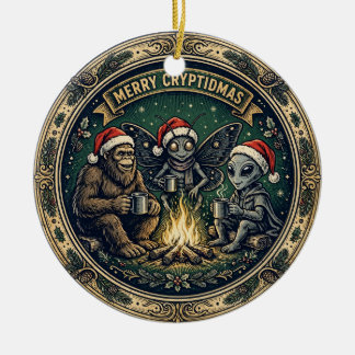 Merry Cryptidmas Badge Christmas Ornament