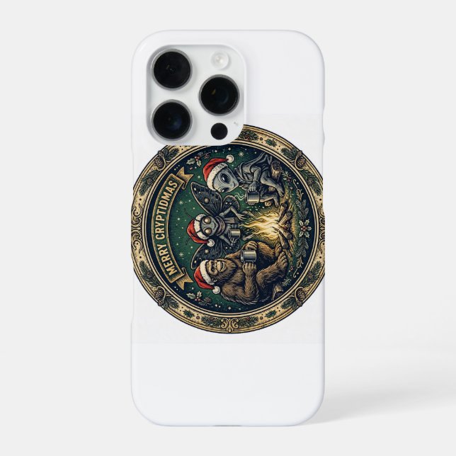 Merry Cryptidmas Badge iPhone 16 Pro Case (Back)