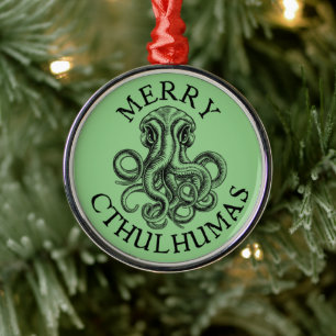 Merry Cthulhumas Cthulhu Lovecraft Metal Ornament