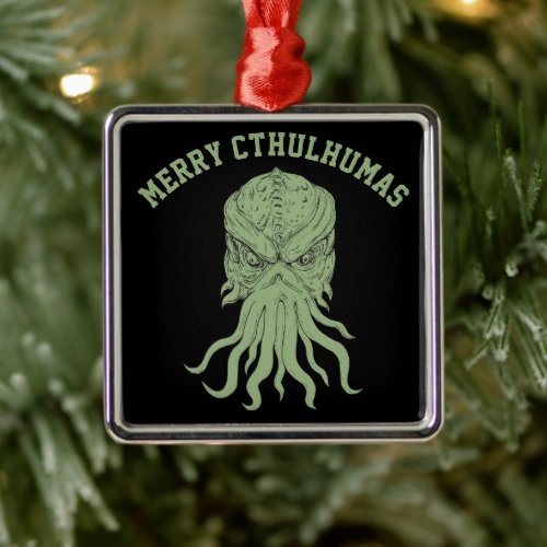 Merry Cthulhumas Lovecraft Cthulhu Metal Ornament