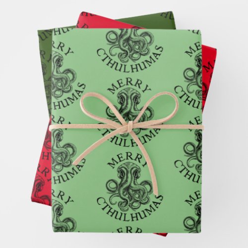 Merry Cthulhumas Lovecraft Cthulhu Wrapping Paper Sheets
