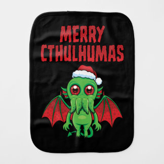 Merry Cthulhumas Seasons Greetings Baby Burp Cloth