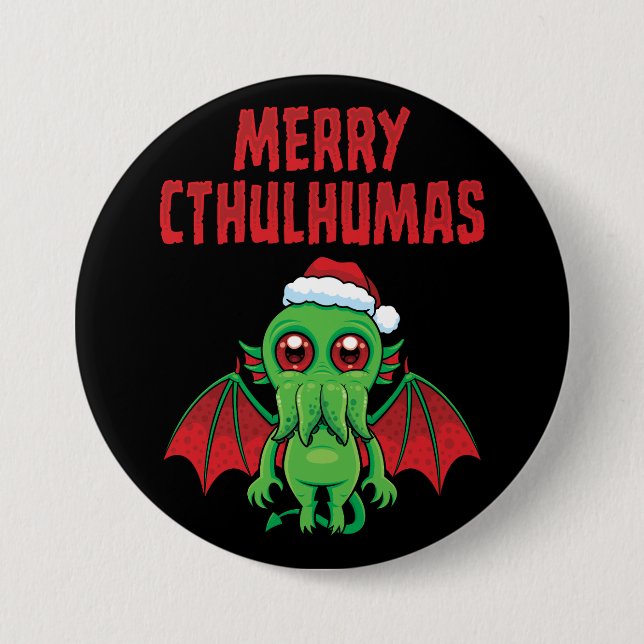 Merry Cthulhumas Seasons Greetings Button (Front)