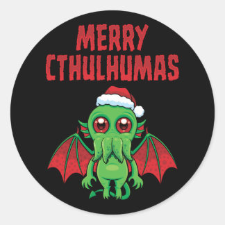 Merry Cthulhumas Seasons Greetings Classic Round Sticker