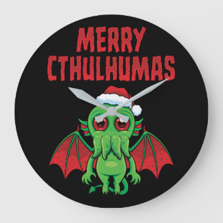 Merry Cthulhumas Seasons Greetings Large Clock