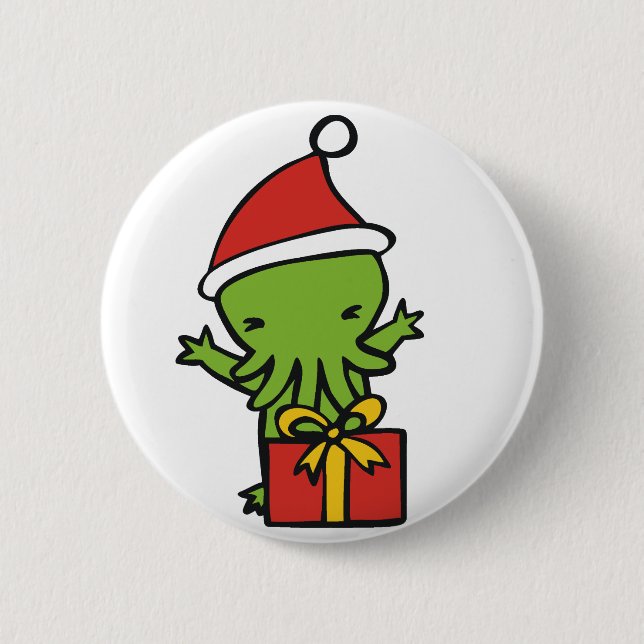 Merry Cthulmas Pinback Button (Front)