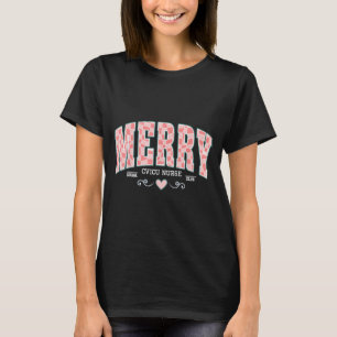 Merry Cvicu Cardiac Nurse Checkered College T-Shirt
