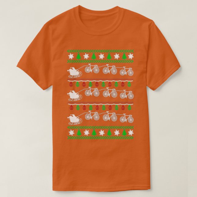 Merry Cycling Ugly Christmas Sweater Funny  (Design Front)