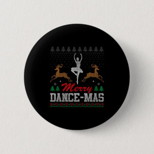 Merry Dance-mas Ballet Dancer Ugly Christmas Balle Button