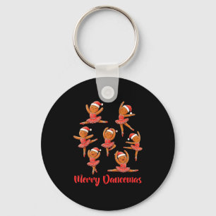 Merry Dancemas Ballet Dancer Gingerbread Teacher C Keychain