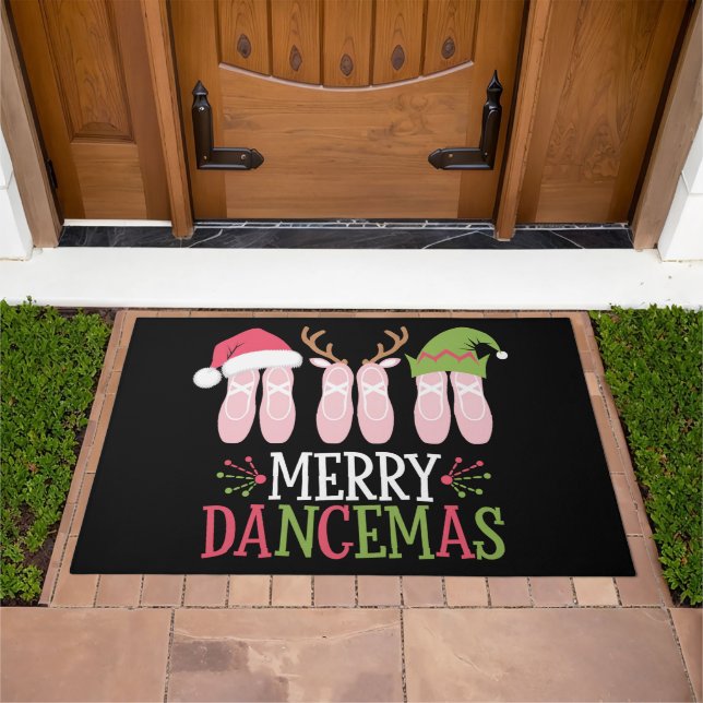Merry Dancemas Christmas Ballet Shoes Dancing Doormat (Outdoor)