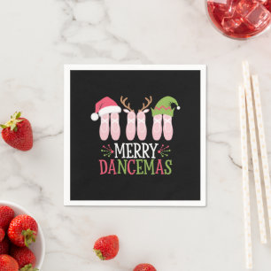 Merry Dancemas Christmas Ballet Shoes Dancing Napkins