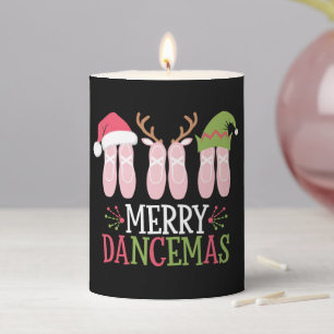 Merry Dancemas Christmas Ballet Shoes Dancing Pillar Candle