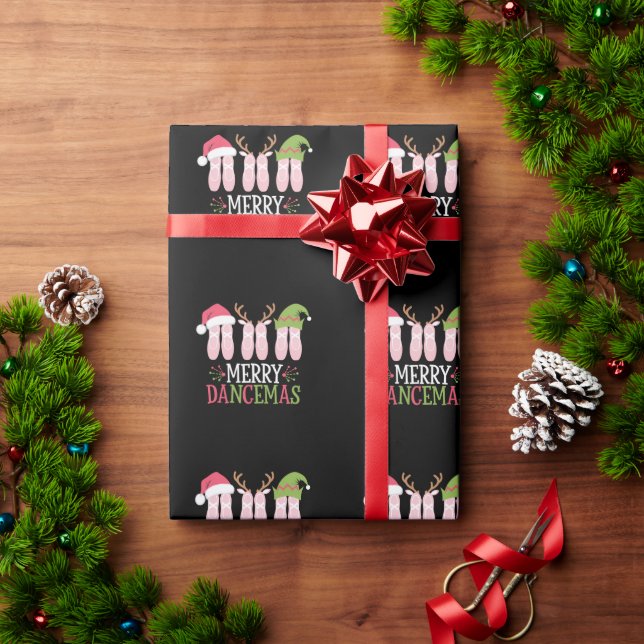 Merry Dancemas Christmas Ballet Shoes Dancing Wrapping Paper (Holiday Gift)