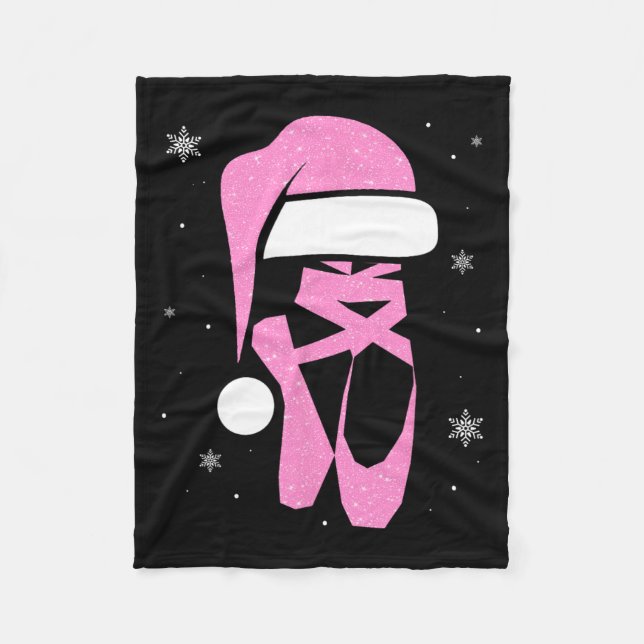 Merry Dancemas Santa Hat Funny Xmas Christmas Wome Fleece Blanket (Front)