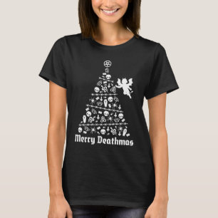 Merry Death mas Black Christmas Tree Satanic Dark  T-Shirt