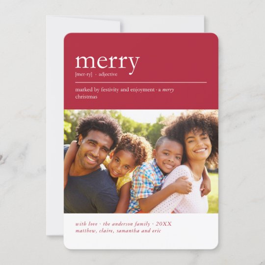 Merry Definition Holiday Photo Card