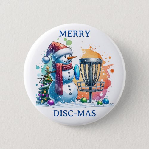 Merry Disc_mas  Disc Golf Christmas Button