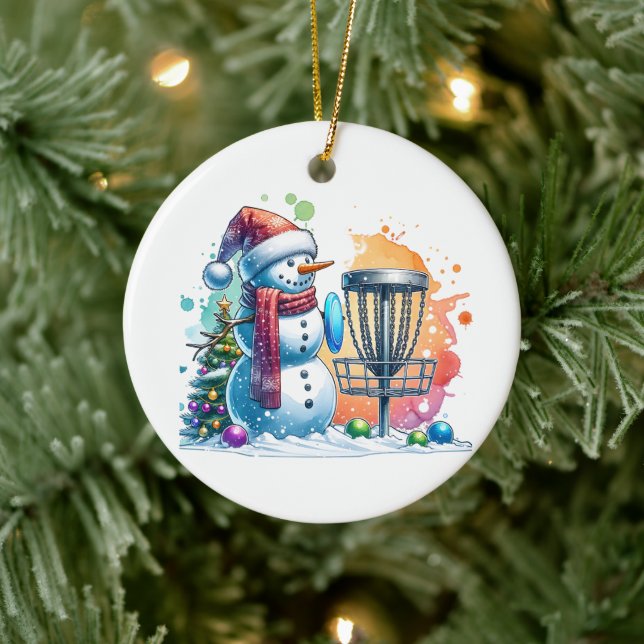 Merry Disc-mas | Disc Golf Personalized Christmas Ceramic Ornament (Tree)