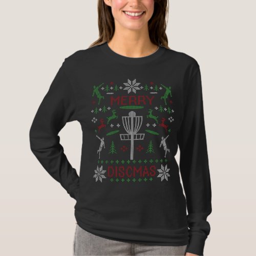 Merry Discmas Disc Golf Ugly Christmas Sweater Par